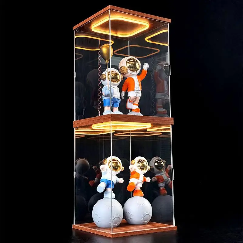 Walnut Color Storage Box with Ring LED Light for Collections, Acrylic Clear Display Cabinet with Door for Car Model, Toys
Walnut Color Storage Box with Ring LED Light for Collections, Acrylic Clear Display Cabinet with Door for Car Model, Toys