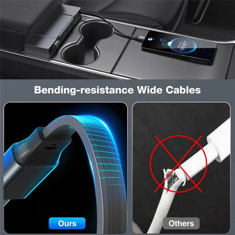 Retractable Cable USB Hub Fast Charger Docking Station For Tesla Model Y 2020-2024 And Model 3 2020-2023 Center Console
Retractable Cable USB Hub Fast Charger Docking Station For Tesla Model Y 2020-2024 And Model 3 2020-2023 Center Console