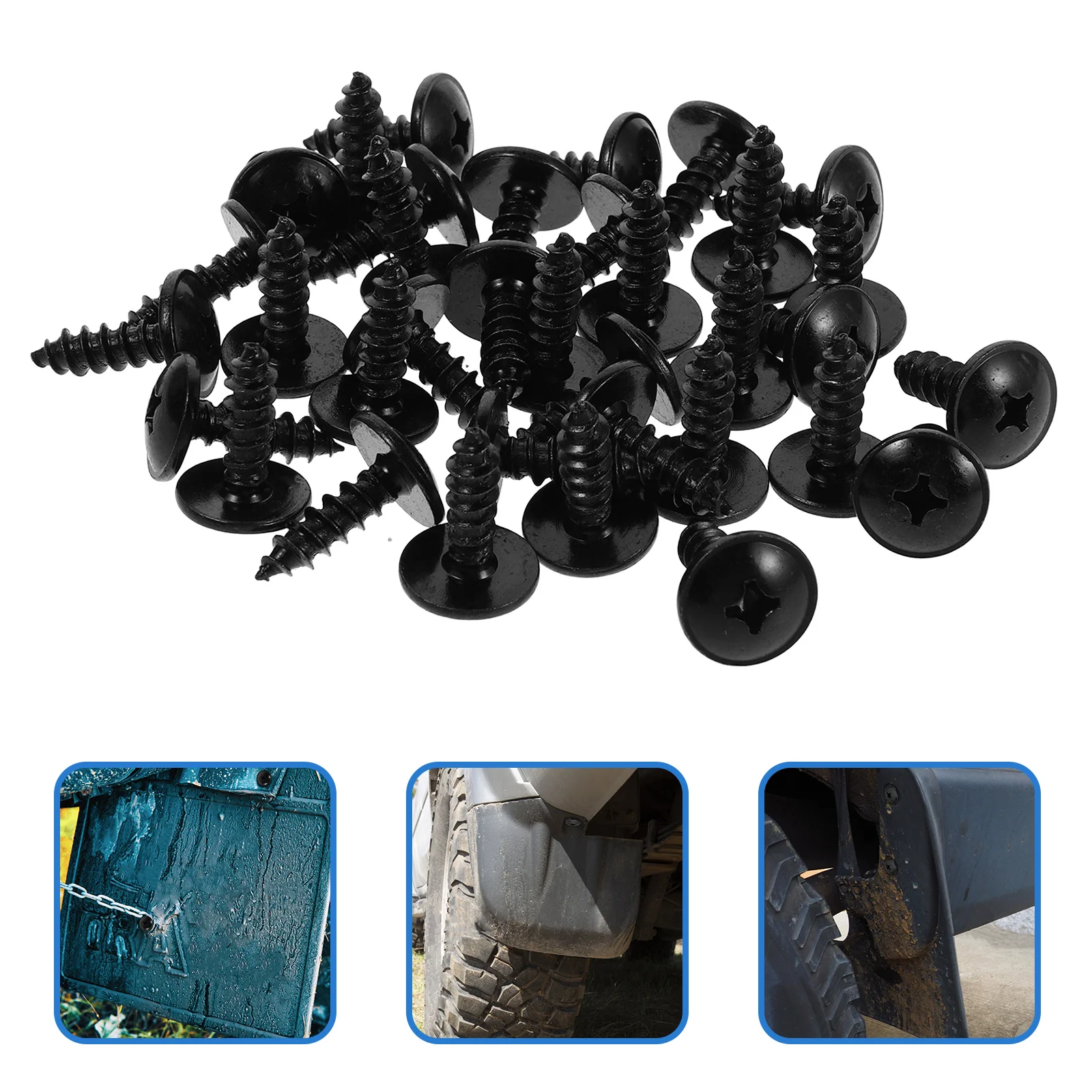 50Pcs Black Plated Mud Flap Screws Self Tapping for Fender Liner Splash Shield Auto Body Fastening Hardware
50Pcs Black Plated Mud Flap Screws Self Tapping for Fender Liner Splash Shield Auto Body Fastening Hardware