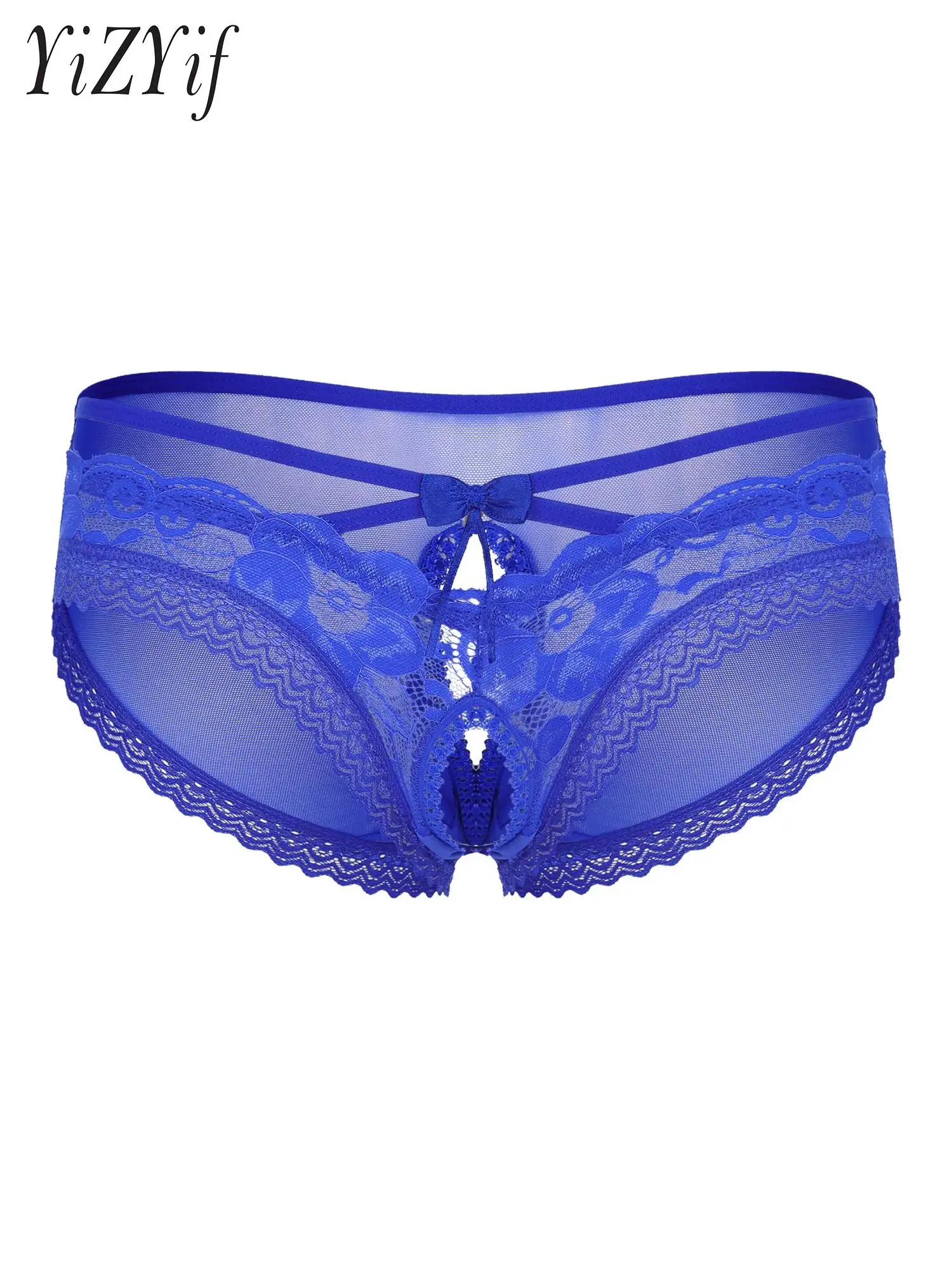 Mens See-Through Sexy Open Crotch Lace Briefs Sissy Underwear Bowknot Strappy Solid Color Underpants for Men Dress Up Clothing
Mens See-Through Sexy Open Crotch Lace Briefs Sissy Underwear Bowknot Strappy Solid Color Underpants for Men Dress Up Clothing