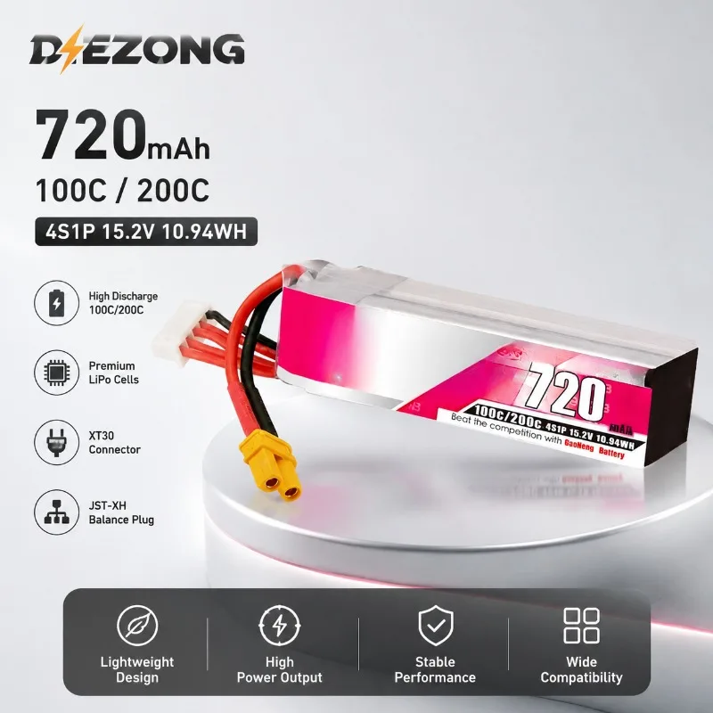 2026 NEW 720mAh 4S 15.2V 100C FPV LI-LON BATTEERY IN STOCK Persistent standby High-Capacity
2026 NEW 720mAh 4S 15.2V 100C FPV LI-LON BATTEERY IN STOCK Persistent standby High-Capacity
