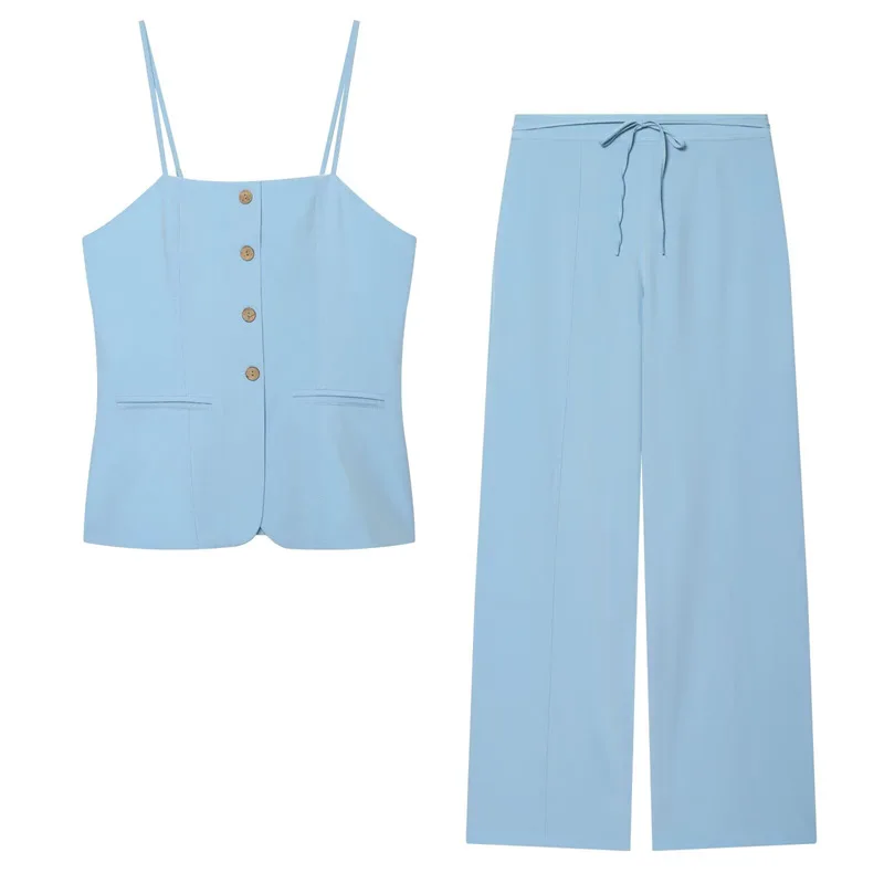 Withered European And American Style Minimalist Casual Strapless Top And Casual Pants Two-piece Set New Two Piece Set Women's
Withered European And American Style Minimalist Casual Strapless Top And Casual Pants Two-piece Set New Two Piece Set Women's