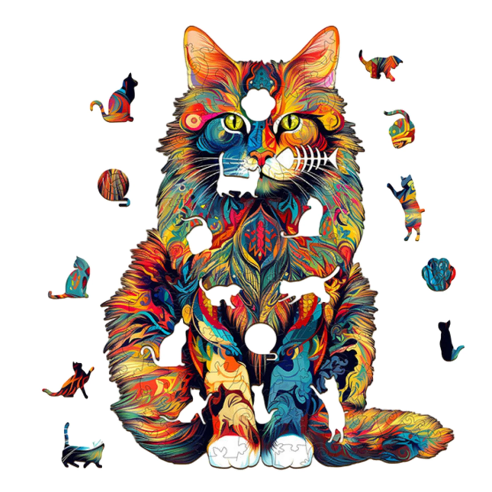 Cat Pattern Wooden Puzzle Animal Shape Wood Puzzles unique Cat Shapes Jigsaw puzzle Alien Animal Jigsaw Puzzle Educational Toys
Cat Pattern Wooden Puzzle Animal Shape Wood Puzzles unique Cat Shapes Jigsaw puzzle Alien Animal Jigsaw Puzzle Educational Toys