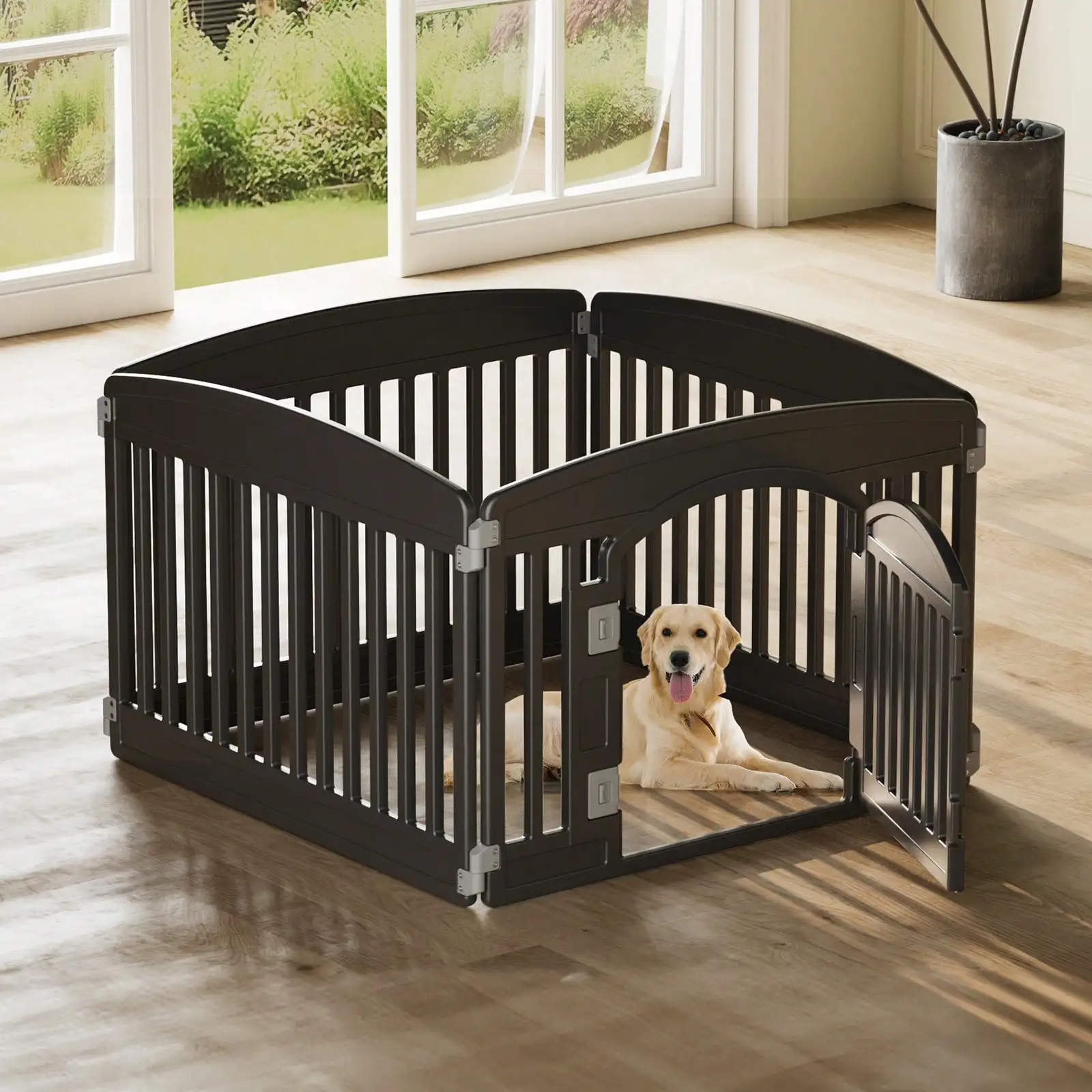 4 Panel 24" Plastic Exercise Pen With Door Small Puppy/Medium Dogs Animal Pet For Outdoor, Garden, Yard, RV C
4 Panel 24" Plastic Exercise Pen With Door Small Puppy/Medium Dogs Animal Pet For Outdoor, Garden, Yard, RV C