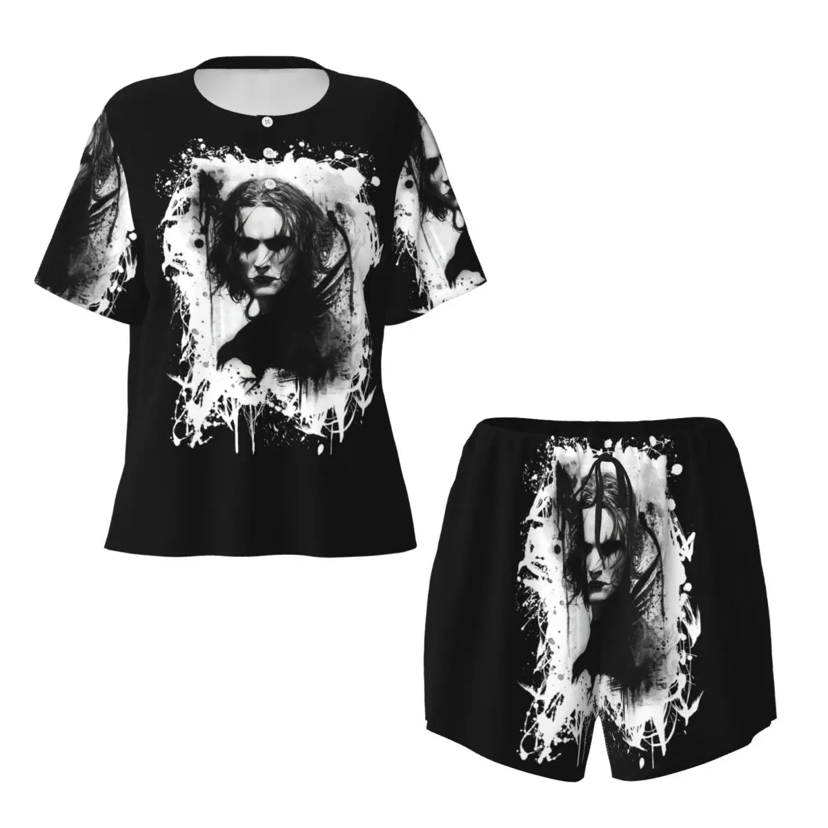 Ночная рубашка с круглым вырезом и короткими рукавами Eric Draven The Crow, женский мягкий пижамный комплект с короткими штанами
Ночная рубашка с круглым вырезом и короткими рукавами Eric Draven The Crow, женский мягкий пижамный комплект с короткими штанами
