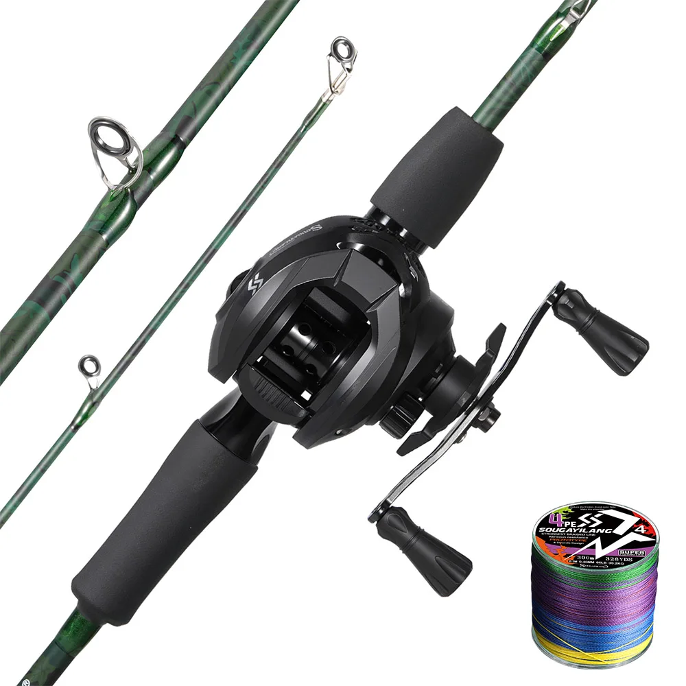 Sougayilang Baitcasting Fishing Rod and Reel Combo 2Section 6.3 Fishing Reel with 8kg Max Drag Lightweight Rod for Bass Fishing
Sougayilang Baitcasting Fishing Rod and Reel Combo 2Section 6.3 Fishing Reel with 8kg Max Drag Lightweight Rod for Bass Fishing