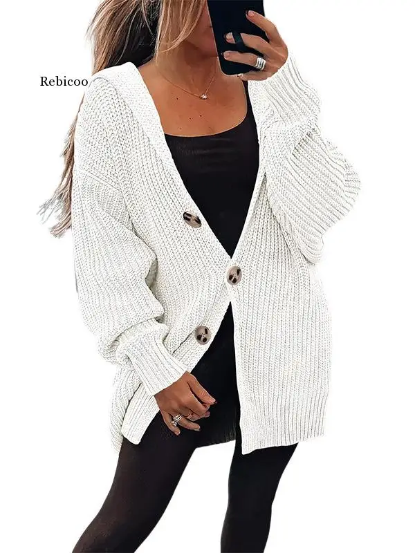 Women Cardigan Knitted Sweater Autumn And Winter Pure Color Loose Knit Sweater Coat 2022 New Sweater Women
Women Cardigan Knitted Sweater Autumn And Winter Pure Color Loose Knit Sweater Coat 2022 New Sweater Women