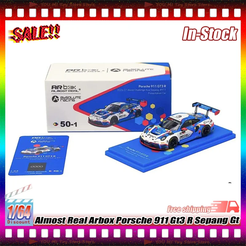 1:64 Almost Real Arbox Porsche 911 Gt3 R 2026 Sepang Gt World Challenge Asia Die-Cast Collectible Model Car For Collectors Gifts
1:64 Almost Real Arbox Porsche 911 Gt3 R 2026 Sepang Gt World Challenge Asia Die-Cast Collectible Model Car For Collectors Gifts