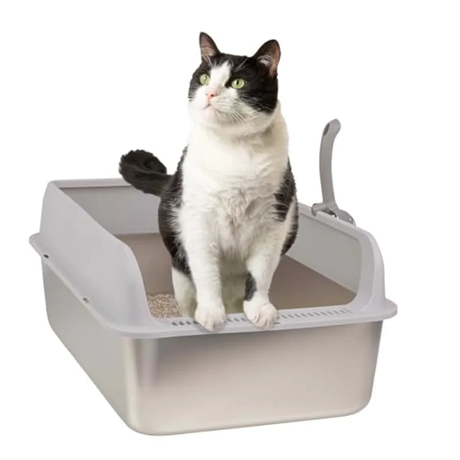 Stainless Steel Cat Litter Box with Lid - Large Litter Box with High Sides and Scoop Included - Easy to Clean Leak-Proof Anti-O
Stainless Steel Cat Litter Box with Lid - Large Litter Box with High Sides and Scoop Included - Easy to Clean Leak-Proof Anti-O