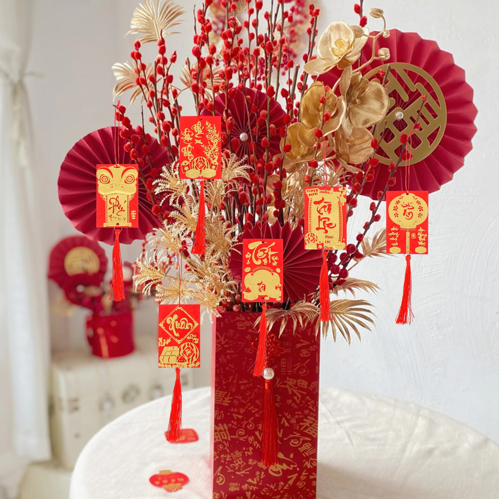 6pcs New Year Ornaments Elegant Design Vietnamese Decorations Hanging Tassel Bonsai Accessories Lunar Calendar Home Festive
6pcs New Year Ornaments Elegant Design Vietnamese Decorations Hanging Tassel Bonsai Accessories Lunar Calendar Home Festive