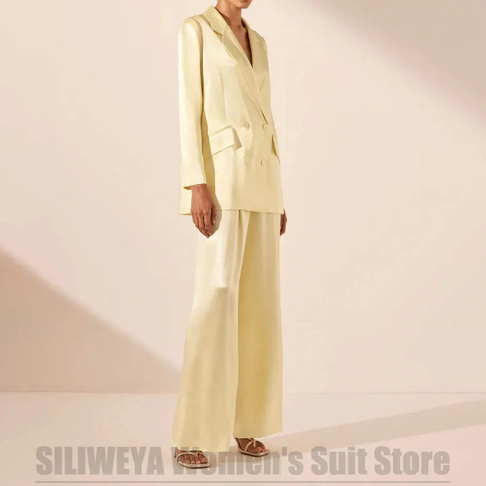 Женский атласный костюм, двубортный однотонный наряд, формальный костюм с лацканами из двух предметов, элегантный повседневный повседневный стильный костюм
Женский атласный костюм, двубортный однотонный наряд, формальный костюм с лацканами из двух предметов, элегантный повседневный повседневный стильный костюм