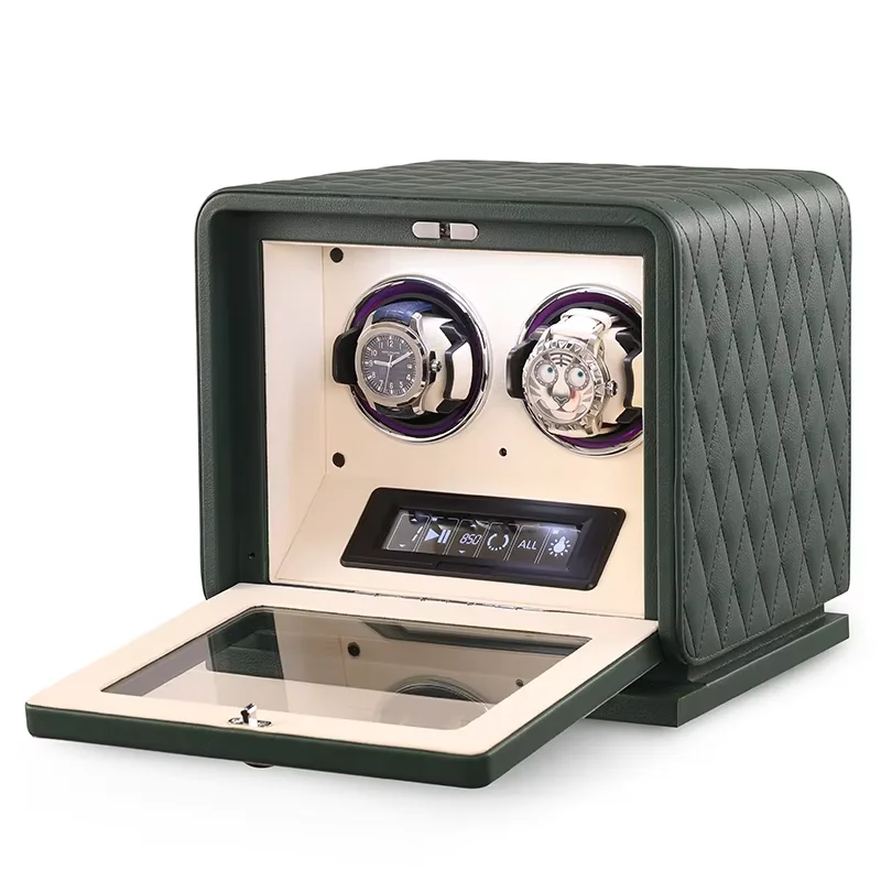 Luxury 2 Slot Leather Watch Winder with Ambient LED Light Silent Motor Anti-Magnetic Automatic Mechanical Watch Rotator Storage
Luxury 2 Slot Leather Watch Winder with Ambient LED Light Silent Motor Anti-Magnetic Automatic Mechanical Watch Rotator Storage