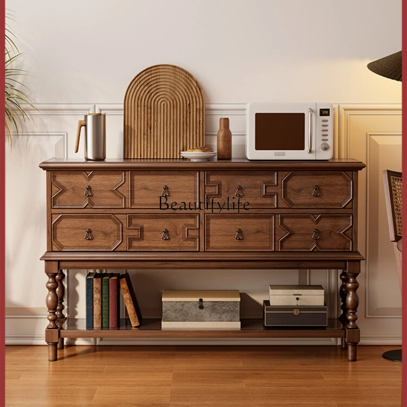 American solid wood dining side cabinet retro integrated wall home living room multi-functional locker
American solid wood dining side cabinet retro integrated wall home living room multi-functional locker