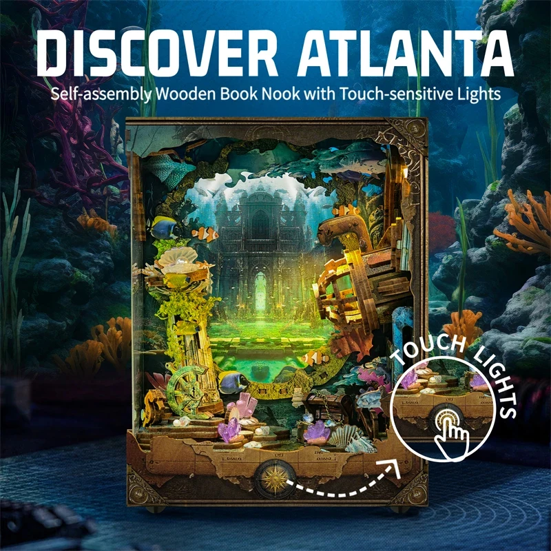 OUZEY Wooden Underwater World Book Nook DIY Miniature Model Kit Light Bookshelf Shelf Insert Bookend Gift for Friends Birthday
OUZEY Wooden Underwater World Book Nook DIY Miniature Model Kit Light Bookshelf Shelf Insert Bookend Gift for Friends Birthday