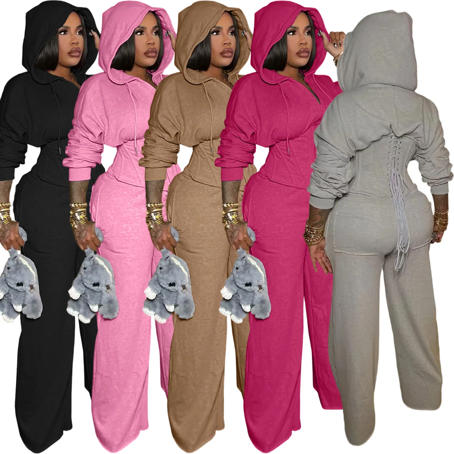 Pant Set Women Two Piece Sets Hooded Full Sleeve Shirt Wide Leg Long Pants Lace Up Tight Waist Y2k Streetwear Sexy 2026 Spring
Pant Set Women Two Piece Sets Hooded Full Sleeve Shirt Wide Leg Long Pants Lace Up Tight Waist Y2k Streetwear Sexy 2026 Spring