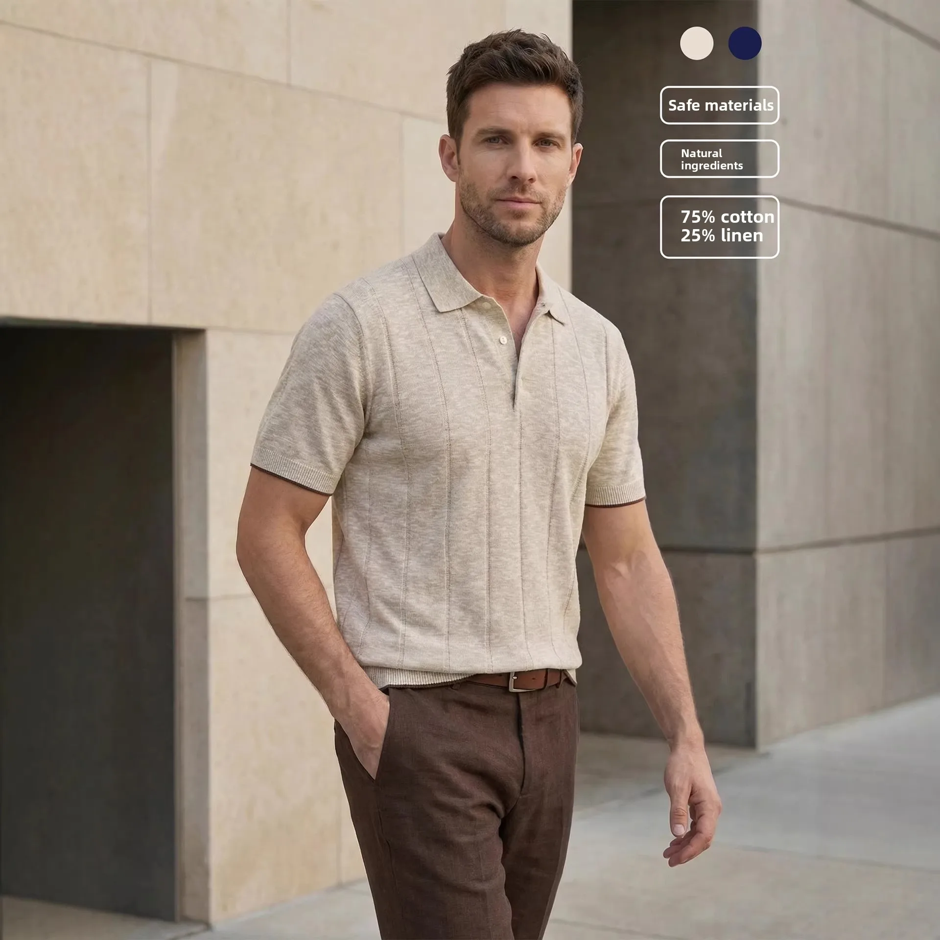 2026 Summer New Men's Short-sleeved Knitted Polo Shirt Linen-blend Light T-shirt Top Polo T Shirt for Men
2026 Summer New Men's Short-sleeved Knitted Polo Shirt Linen-blend Light T-shirt Top Polo T Shirt for Men