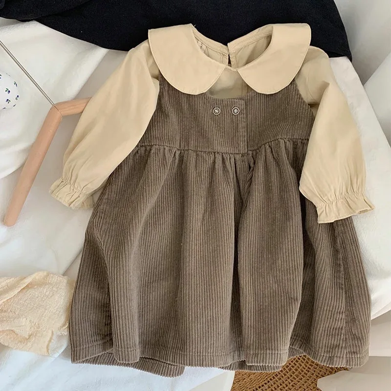 Spring and Autumn Girls' Two Piece Set Baby Personality Trend Korean Version Corduroy Vest Skirt Doll Collar Shirt
Spring and Autumn Girls' Two Piece Set Baby Personality Trend Korean Version Corduroy Vest Skirt Doll Collar Shirt