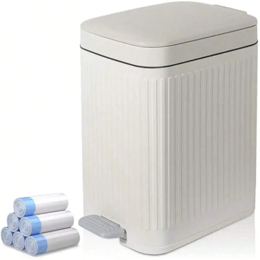Slim Step Trash Can With Lid 1.9 Gallon Soft Close Waste Bin For Bathroom Bedroom Office Dorm RV
Slim Step Trash Can With Lid 1.9 Gallon Soft Close Waste Bin For Bathroom Bedroom Office Dorm RV