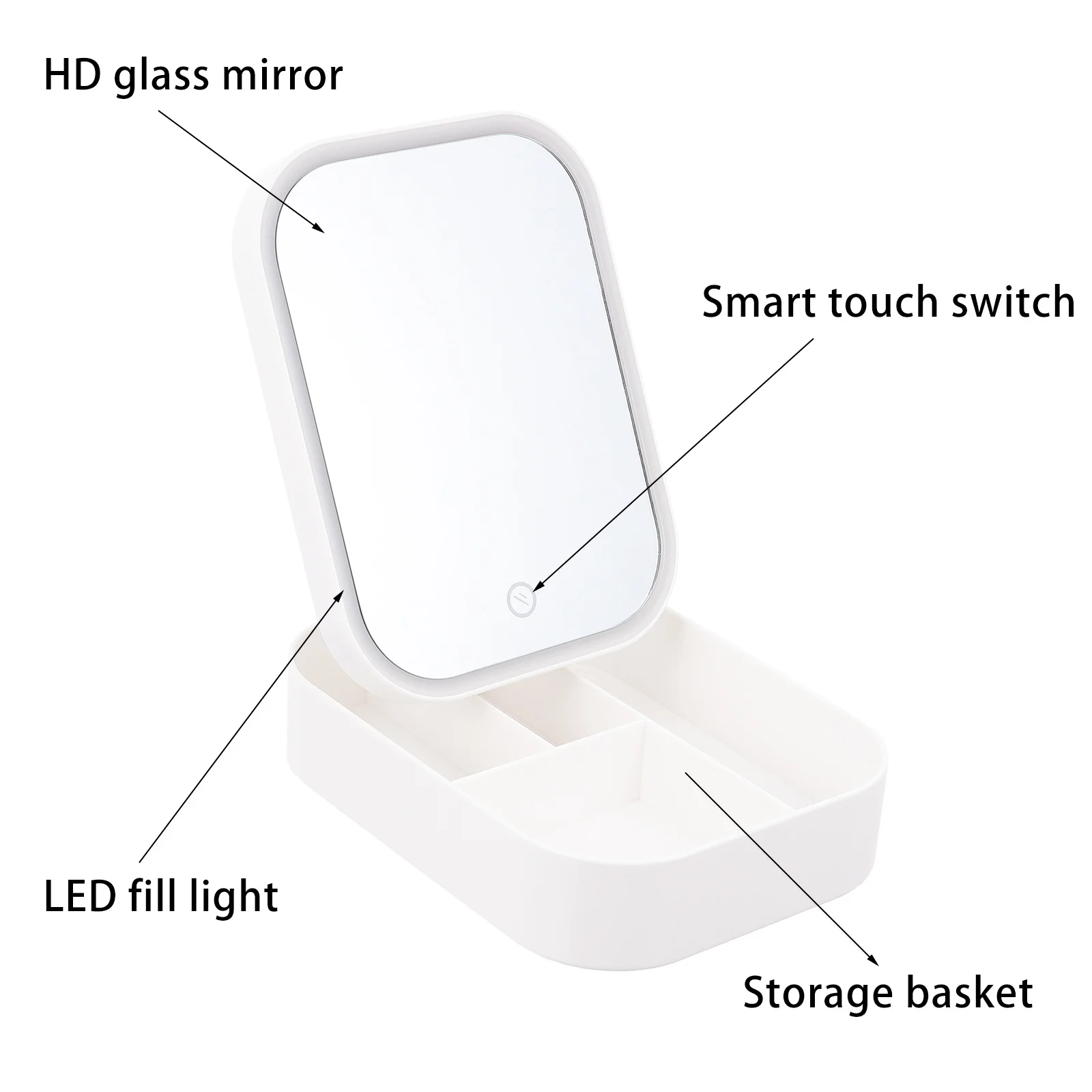 2-in-1 LED Makeup Mirror with Adjustable Brightness Foldable Desktop Mirror Travel Storage Box Makeup Organizer
2-in-1 LED Makeup Mirror with Adjustable Brightness Foldable Desktop Mirror Travel Storage Box Makeup Organizer