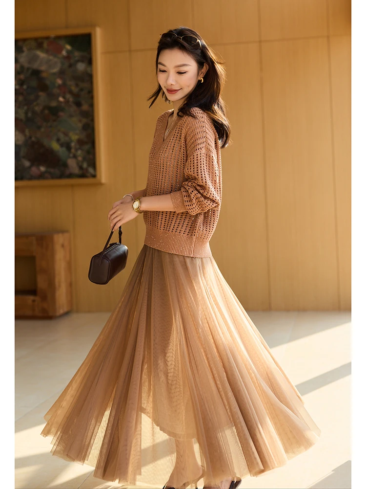 Elastic Woolen f Skirt Double Layer Tulle Woolen Elastic Waist Design by Ningxia jian for Ladies Spring Season
Elastic Woolen f Skirt Double Layer Tulle Woolen Elastic Waist Design by Ningxia jian for Ladies Spring Season