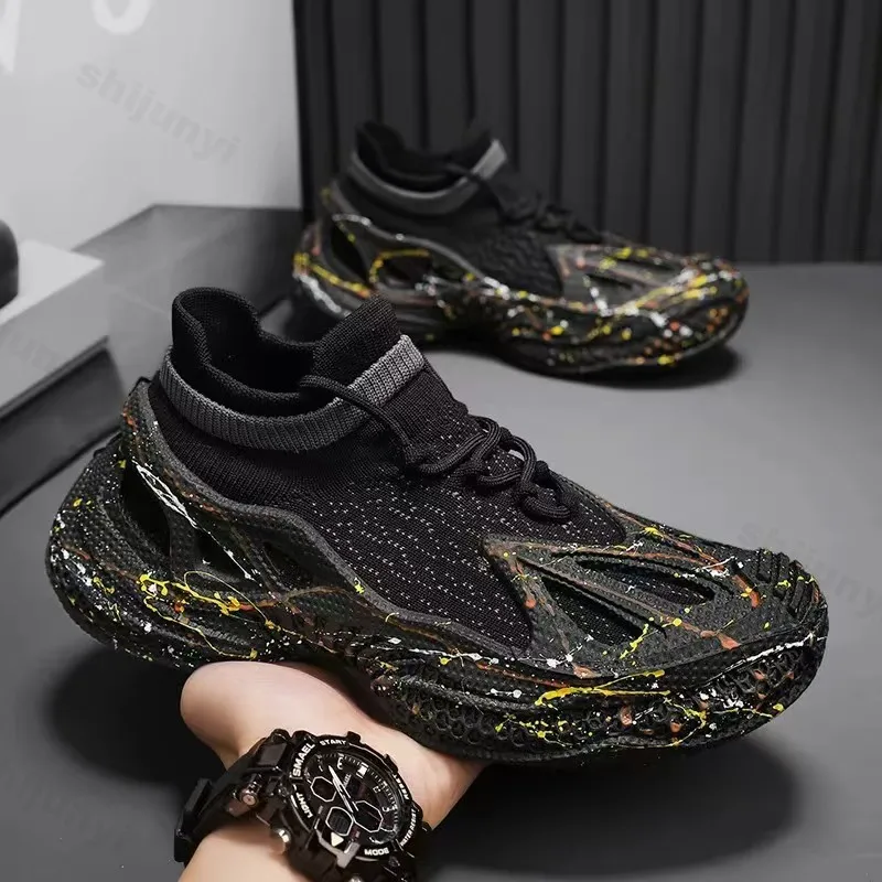 Мужская повседневная спортивная обувь, Нескользящая легкая дышащая сетчатая осенняя мужская обувь для бега, модная уличная повседневная обувь с граффити
Мужская повседневная спортивная обувь, Нескользящая легкая дышащая сетчатая осенняя мужская обувь для бега, модная уличная повседневная обувь с граффити