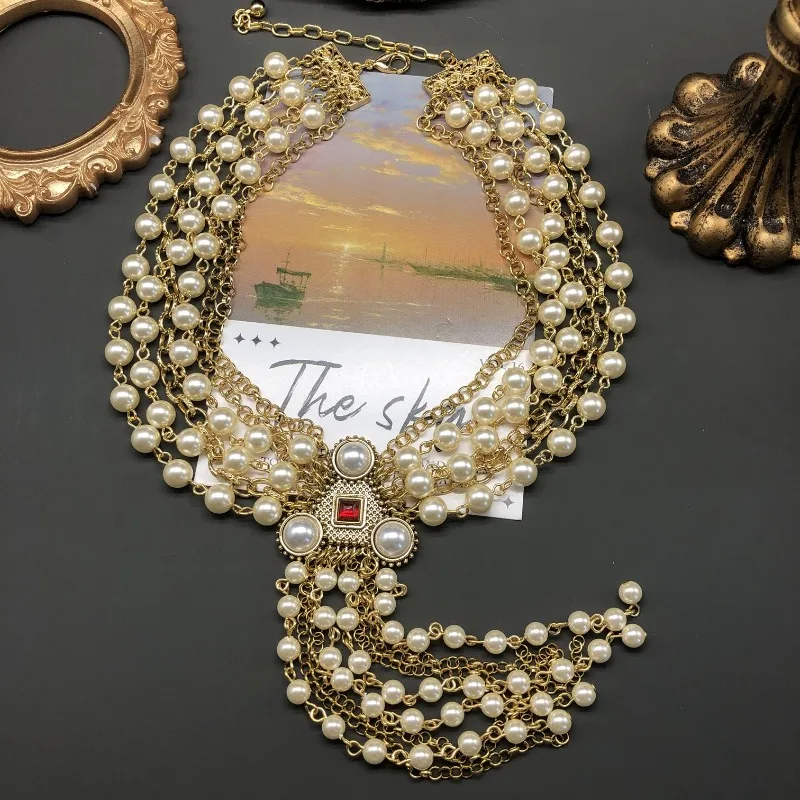 Elegant Temperament Long Multi-layer Pearl Fringed Necklace Luxurious Atmosphere Long Sweater Chain Temperament Medieval Jewelry
Elegant Temperament Long Multi-layer Pearl Fringed Necklace Luxurious Atmosphere Long Sweater Chain Temperament Medieval Jewelry
