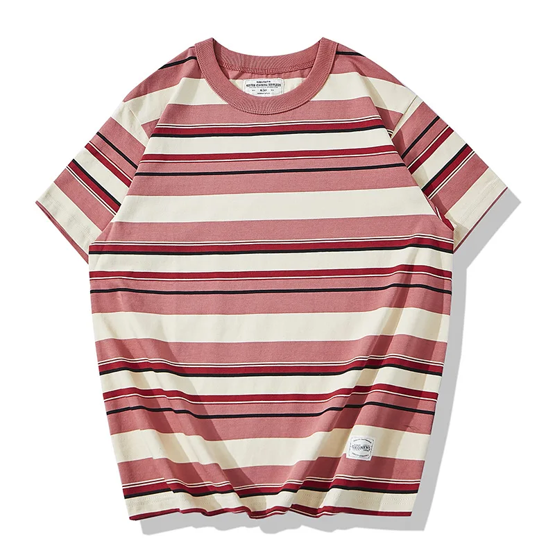 Irregular Striped T-Shirt Men 230g Heavy Weight High Quality Casual Contrast Color Short Sleeve Loose O-Neck Tees Tops Ok1124
Irregular Striped T-Shirt Men 230g Heavy Weight High Quality Casual Contrast Color Short Sleeve Loose O-Neck Tees Tops Ok1124