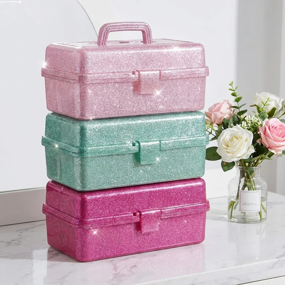 1 Portable Flip-Top Beauty Storage Box with Multiple Compartments for Glitter Powder and Nail Art Accessories, Household Storage Box for Small Crafts and Items, with a Flip Cover 180 ° Openable Beauty and Nail Art Tool Storage Box, Small Parts Storage Box
1 Portable Flip-Top Beauty Storage Box with Multiple Compartments for Glitter Powder and Nail Art Accessories, Household Storage Box for Small Crafts and Items, with a Flip Cover 180 ° Openable Beauty and Nail Art Tool Storage Box, Small Parts Storage Box