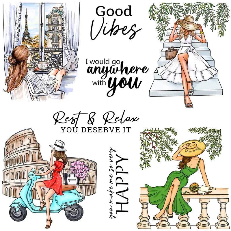 Summer Travel Girls In Europe Cutting Dies Clear Stamp DIY Scrapbooking Metal Dies Silicone Stamp Cards Albums Decor
Summer Travel Girls In Europe Cutting Dies Clear Stamp DIY Scrapbooking Metal Dies Silicone Stamp Cards Albums Decor