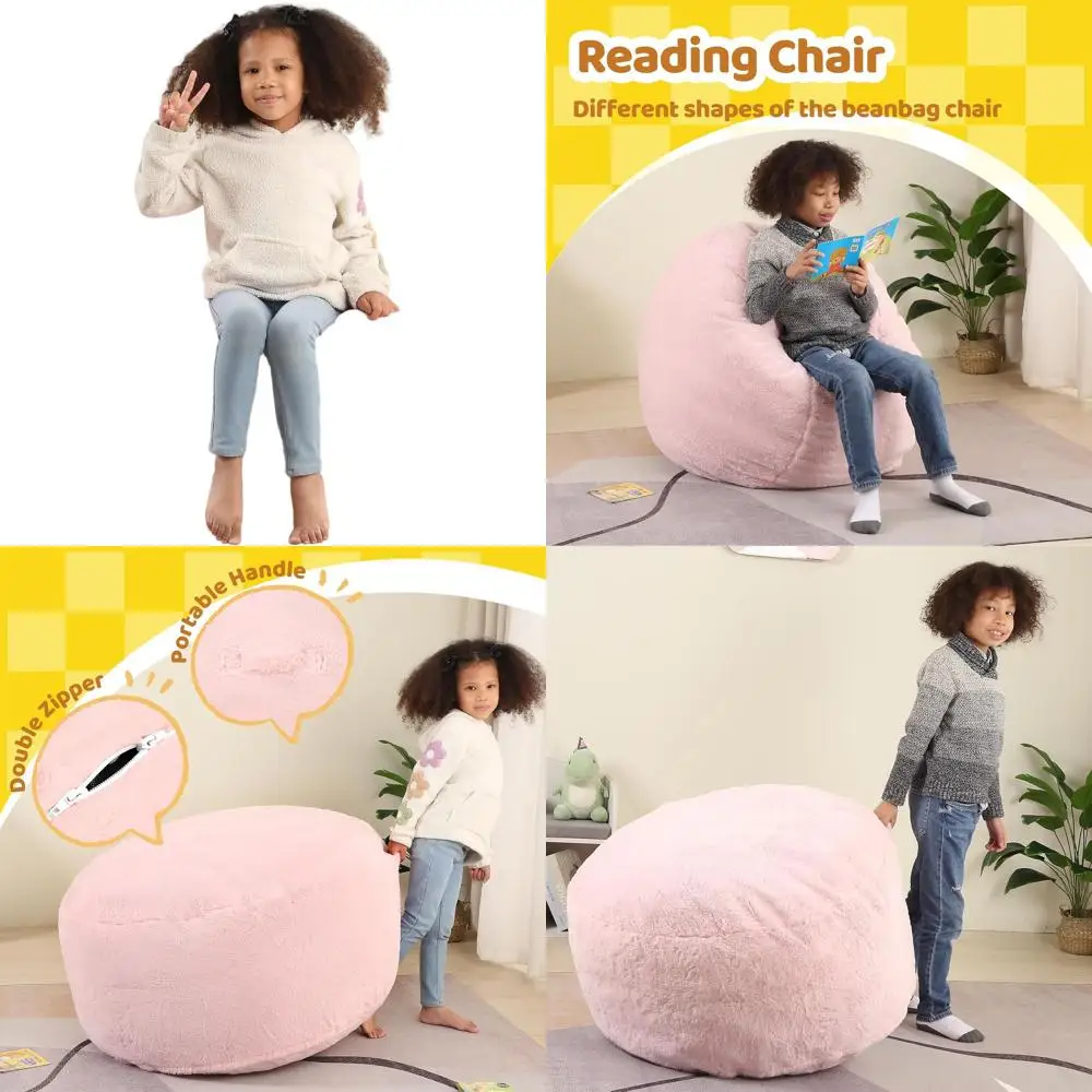 Pink Toddler Bean Bag Chair, 16x35 Fluffy Foam-Filled Reading Cushion for Kids
Pink Toddler Bean Bag Chair, 16x35 Fluffy Foam-Filled Reading Cushion for Kids