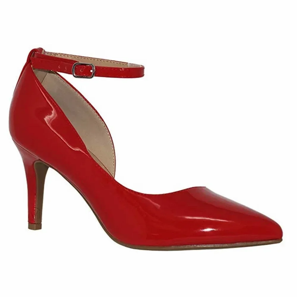 Women Pumps Concise Pointed Toes 8cm Ankle Strap High Heels Ladies Office Red Black Shallow Party Dress Wedding Shoes Big Size 
Women Pumps Concise Pointed Toes 8cm Ankle Strap High Heels Ladies Office Red Black Shallow Party Dress Wedding Shoes Big Size