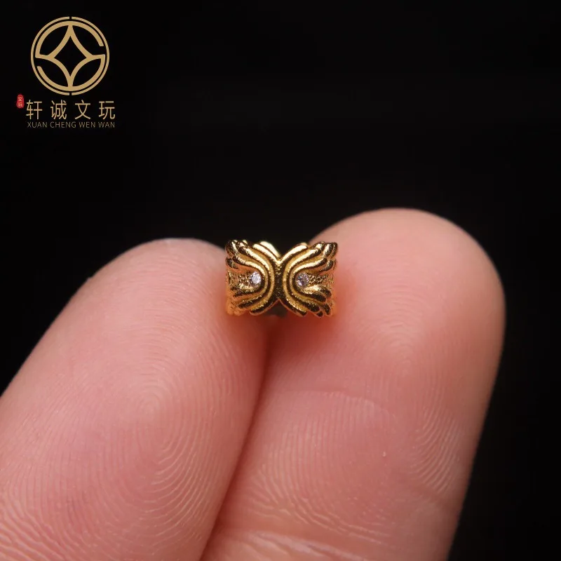 Original Gold Plated Diamond Inlaid Feather Clasp Sliding Ring Spacer Beads Handmade DIY Scholar Craft Accessory Traditional Art
Original Gold Plated Diamond Inlaid Feather Clasp Sliding Ring Spacer Beads Handmade DIY Scholar Craft Accessory Traditional Art