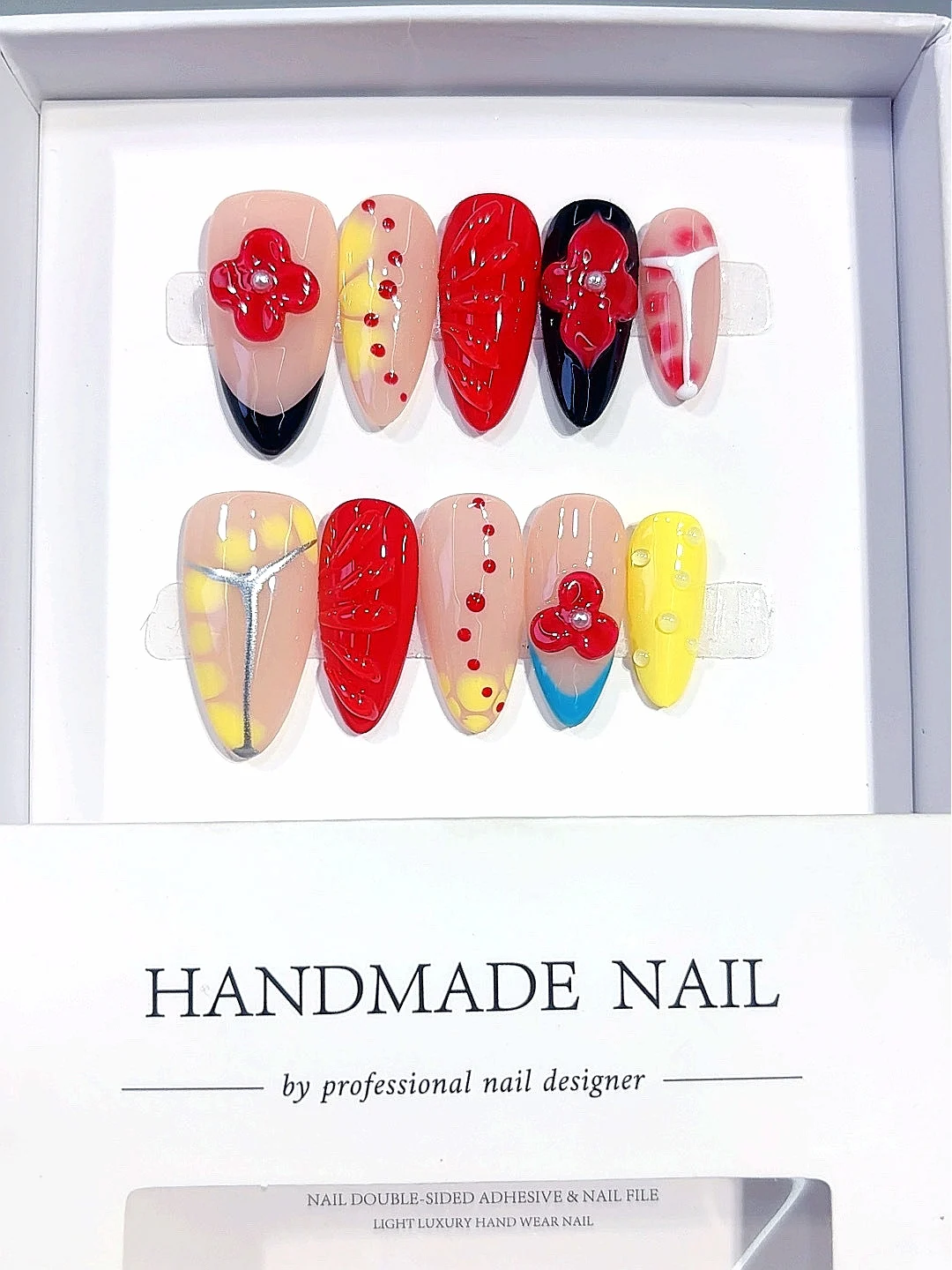 Яркий красный и пастельный микс, пресс для ногтей — миндалевидные накладные ногти с 3D цветочным акцентом, ручная работа для женщин (D627)
Яркий красный и пастельный микс, пресс для ногтей — миндалевидные накладные ногти с 3D цветочным акцентом, ручная работа для женщин (D627)