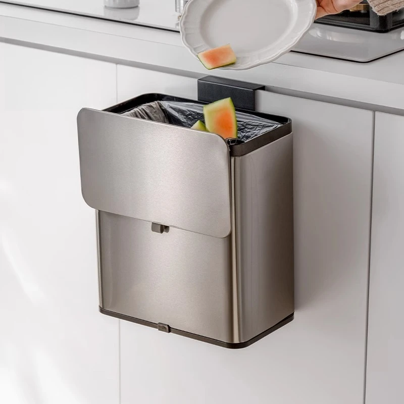 Кухонный угловой мусорный бак из нержавеющей стали, мусорное ведро с раздвижной крышкой, настенное ведро для ванной комнаты, прочный мусорный бак для гостиной
Кухонный угловой мусорный бак из нержавеющей стали, мусорное ведро с раздвижной крышкой, настенное ведро для ванной комнаты, прочный мусорный бак для гостиной
