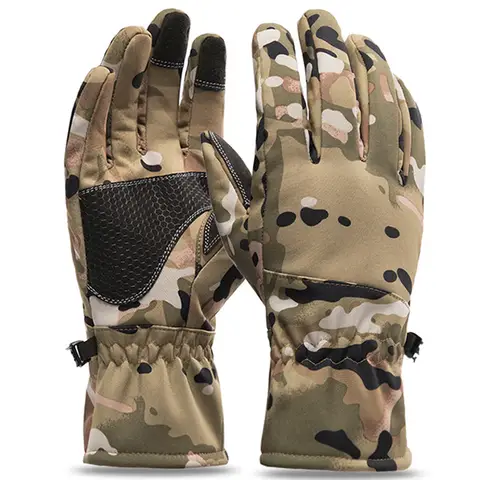 Men Women Winter Tactics Outdoors Camouflage Thickened Ski Gloves Waterproof Touch Screen Skiing Camping Cycling Fishing Glove