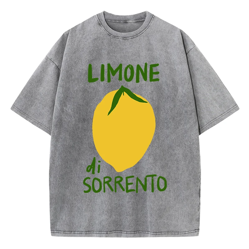 Limone Di Sorrento Printing Washed T-Shirts Womens Cotton Tops O-Neck Comfortable Distressed T Shirts Fashion Womans Clothes
Limone Di Sorrento Printing Washed T-Shirts Womens Cotton Tops O-Neck Comfortable Distressed T Shirts Fashion Womans Clothes
