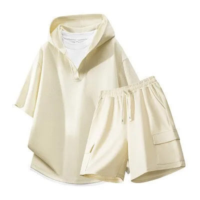 Loose Fit Men's Korean Hong Kong Style Summer New Pure Color Hoodie Fake Two-Piece Set Breathable Polyester Urban Fashion
Loose Fit Men's Korean Hong Kong Style Summer New Pure Color Hoodie Fake Two-Piece Set Breathable Polyester Urban Fashion