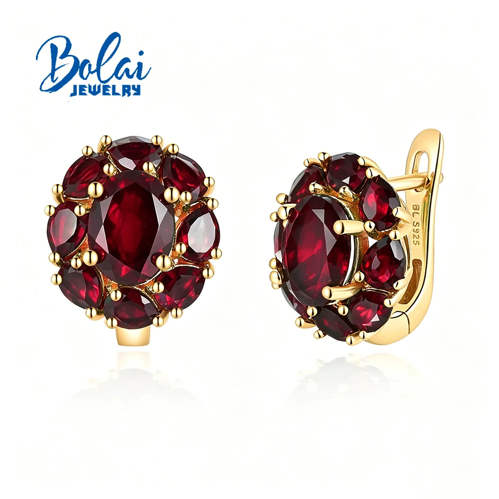 Flower Design Earrings Natural January Birthstone Garnet 925 Sterling Silver Fine Jewelry for Women's Holiday Birthday Gift
Flower Design Earrings Natural January Birthstone Garnet 925 Sterling Silver Fine Jewelry for Women's Holiday Birthday Gift