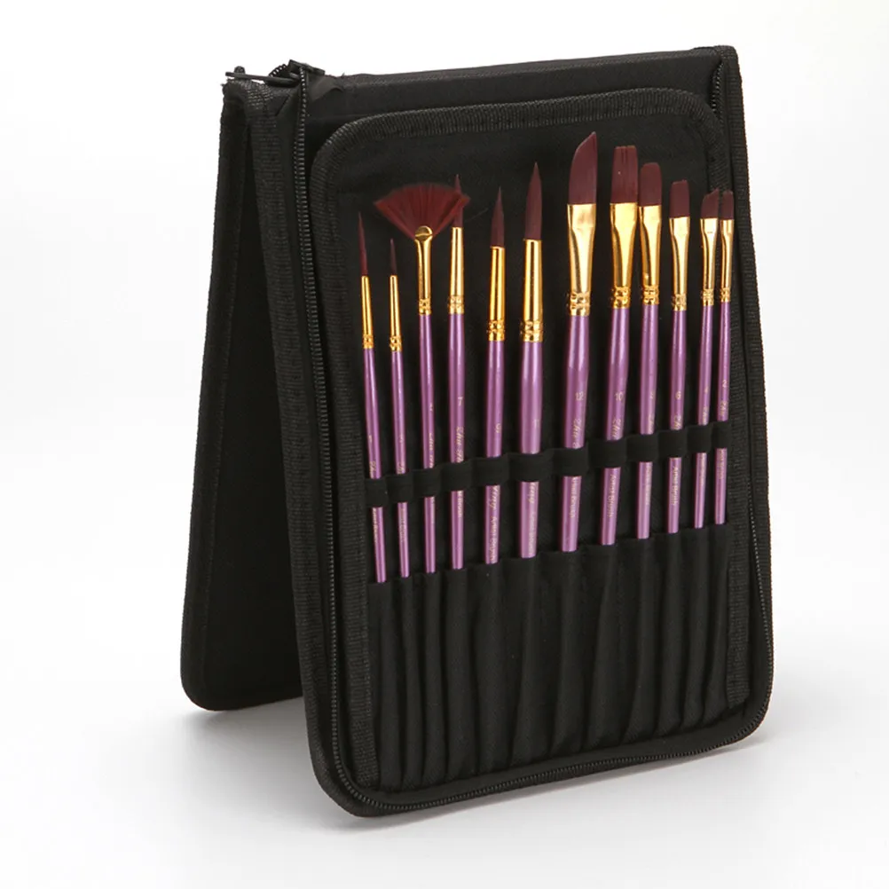 12Pcs Professional Nylon Hair Painting Brush Set with Wooden Handle Metal Ferrule Storage Bag for Beginners Artists
12Pcs Professional Nylon Hair Painting Brush Set with Wooden Handle Metal Ferrule Storage Bag for Beginners Artists
