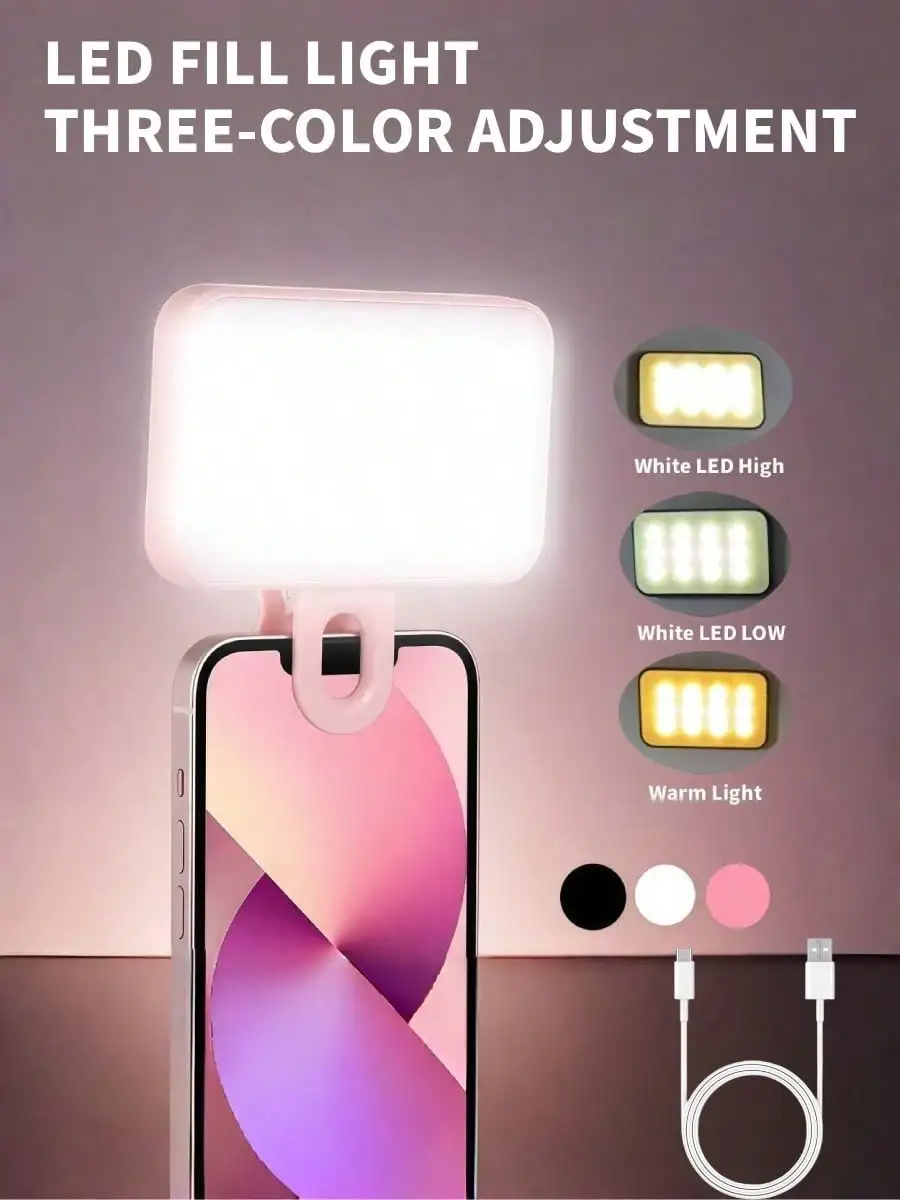 Rechargeable Clip On LED Selfie Ring Light 3 Adjustable Light Modes Portable Fill Light for Phone Laptop Tablet Camera Makeup Live Streaming Zoom Meeting Compatible iPhone Android iPad Photography Accessory
Rechargeable Clip On LED Selfie Ring Light 3 Adjustable Light Modes Portable Fill Light for Phone Laptop Tablet Camera Makeup Live Streaming Zoom Meeting Compatible iPhone Android iPad Photography Accessory