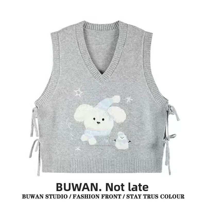 Cute Pet Inspired Knitted Vest Women's Style Autumn Collection Sweet Style round Neck No Button Fastening Patchwork Design La...
Cute Pet Inspired Knitted Vest Women's Style Autumn Collection Sweet Style round Neck No Button Fastening Patchwork Design La...