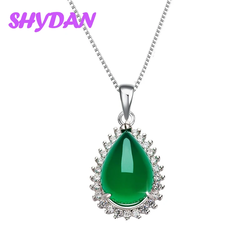 SHYDAN 925 Sterling Silver Water Drop Jade Pendants Necklace Chains For Women Girls Charm Jewelry
SHYDAN 925 Sterling Silver Water Drop Jade Pendants Necklace Chains For Women Girls Charm Jewelry