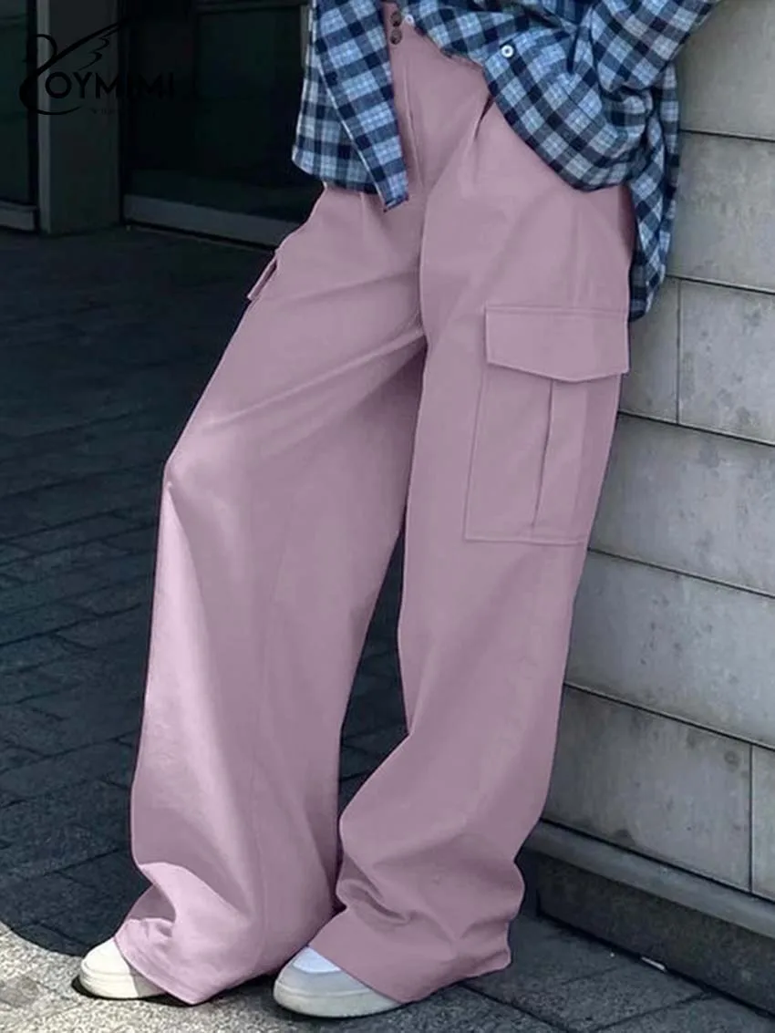 Oymimi Fashion Pink Button Women's Pants Casual Mid Waisted Pockets Cargo Pants Elegant New Straight Trousers Female Streetwear
Oymimi Fashion Pink Button Women's Pants Casual Mid Waisted Pockets Cargo Pants Elegant New Straight Trousers Female Streetwear