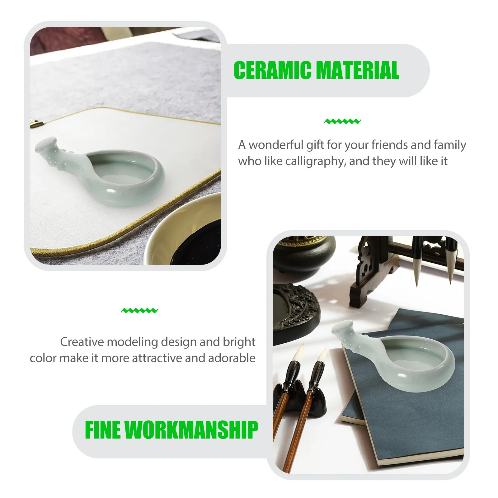 Water Ink Dish Lute Design Plate Shape Painting Tray Shaped Calligraphy Brush Ceramic
Water Ink Dish Lute Design Plate Shape Painting Tray Shaped Calligraphy Brush Ceramic