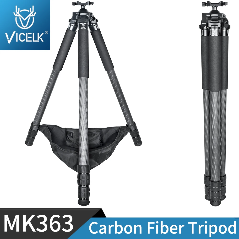 VICELK MK363 CarbonFiber Tripod 36mm Max Tube with 360° Rotating BallHead Adpter for Photography, Hunting and Outdoor, Load 35kg
VICELK MK363 CarbonFiber Tripod 36mm Max Tube with 360° Rotating BallHead Adpter for Photography, Hunting and Outdoor, Load 35kg