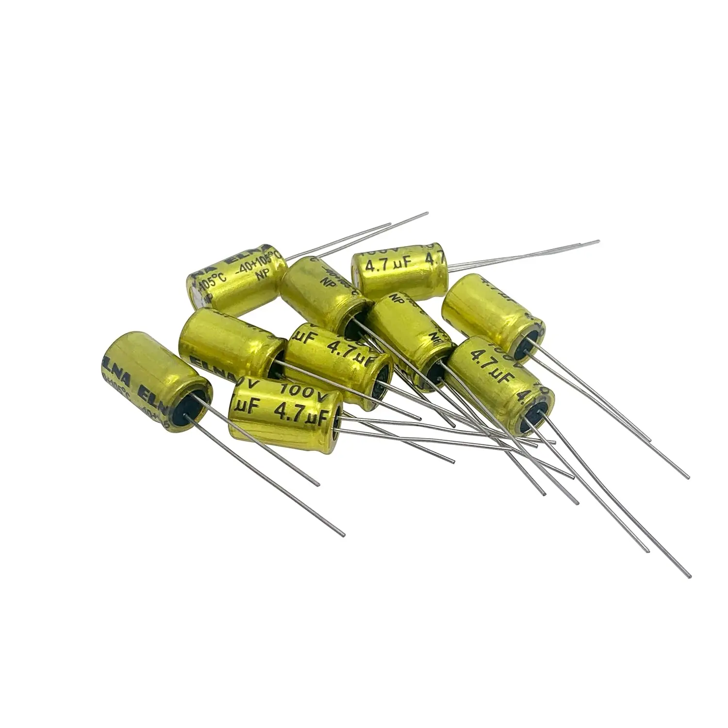 10Pcs 4.7uf 100V Non-Polarized Electrolytic Capacitor - 10x17mm(0.39x0.67in) NP Capacitor for Audio Tweeter Frequency Divider
10Pcs 4.7uf 100V Non-Polarized Electrolytic Capacitor - 10x17mm(0.39x0.67in) NP Capacitor for Audio Tweeter Frequency Divider