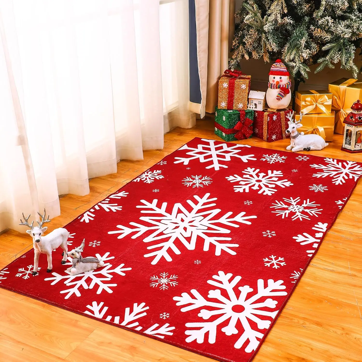 Christmas Area Rug Xmas Snowflake Washable Non Slip Rug, Red White Xmas Winter Door Mat Holiday Decor Carpet for Living Bedroom
Christmas Area Rug Xmas Snowflake Washable Non Slip Rug, Red White Xmas Winter Door Mat Holiday Decor Carpet for Living Bedroom