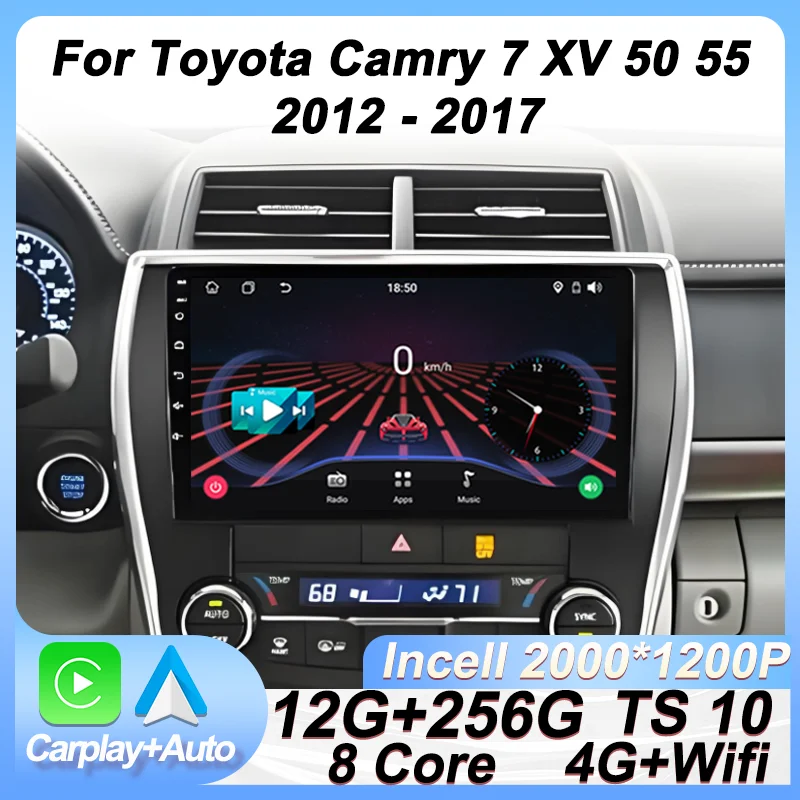 Android Stereo Head Unit For Toyota Camry 7 XV 50 55 2012 - 2017 GPS Navigation Touch Screen Autoradio 8 Core DSP RDS 5G Wifi
Android Stereo Head Unit For Toyota Camry 7 XV 50 55 2012 - 2017 GPS Navigation Touch Screen Autoradio 8 Core DSP RDS 5G Wifi