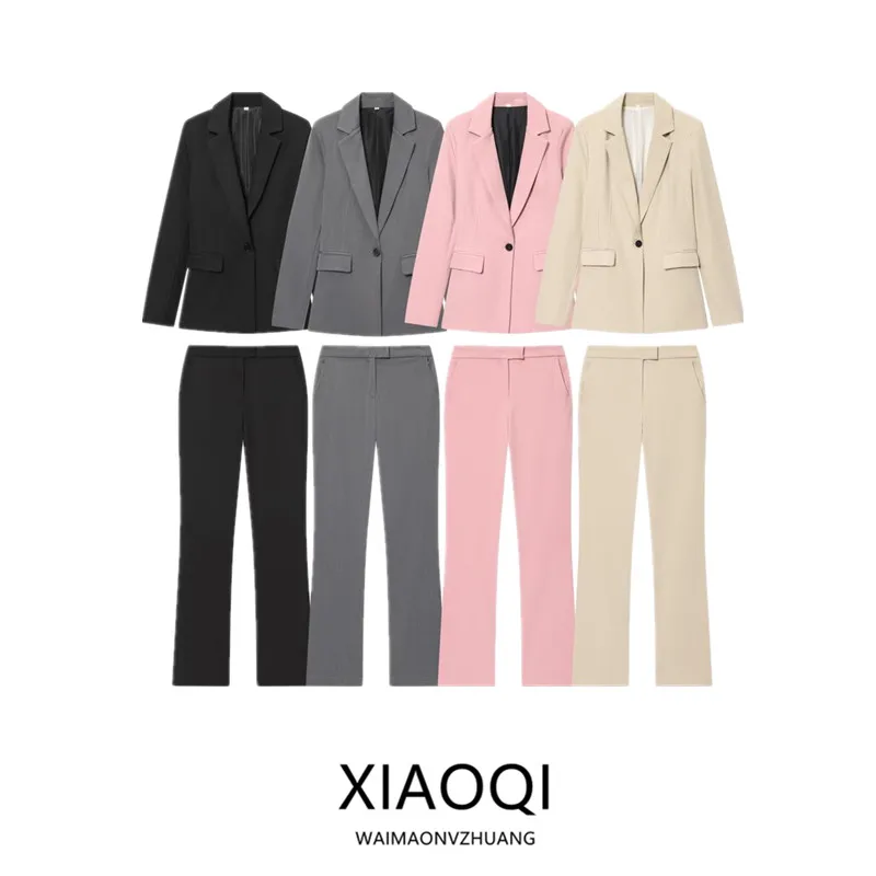 Fall 2024 Women's Faion Slim Fit Long Sve Collared Casual Suit Jaet And Pants Two Piece Set European Sle
Fall 2024 Women's Faion Slim Fit Long Sve Collared Casual Suit Jaet And Pants Two Piece Set European Sle