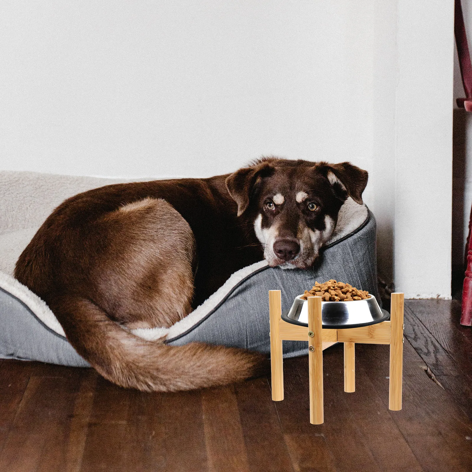 1Set Bamboo Cat Feeder Bowl Stand Dog Food Stand Elevated Pet Supply with Ergonomic Design for Healthy Feeding Posture Support
1Set Bamboo Cat Feeder Bowl Stand Dog Food Stand Elevated Pet Supply with Ergonomic Design for Healthy Feeding Posture Support